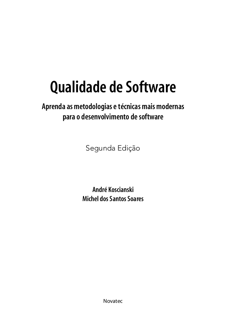 Qualidade de software andre koscianski pdf download